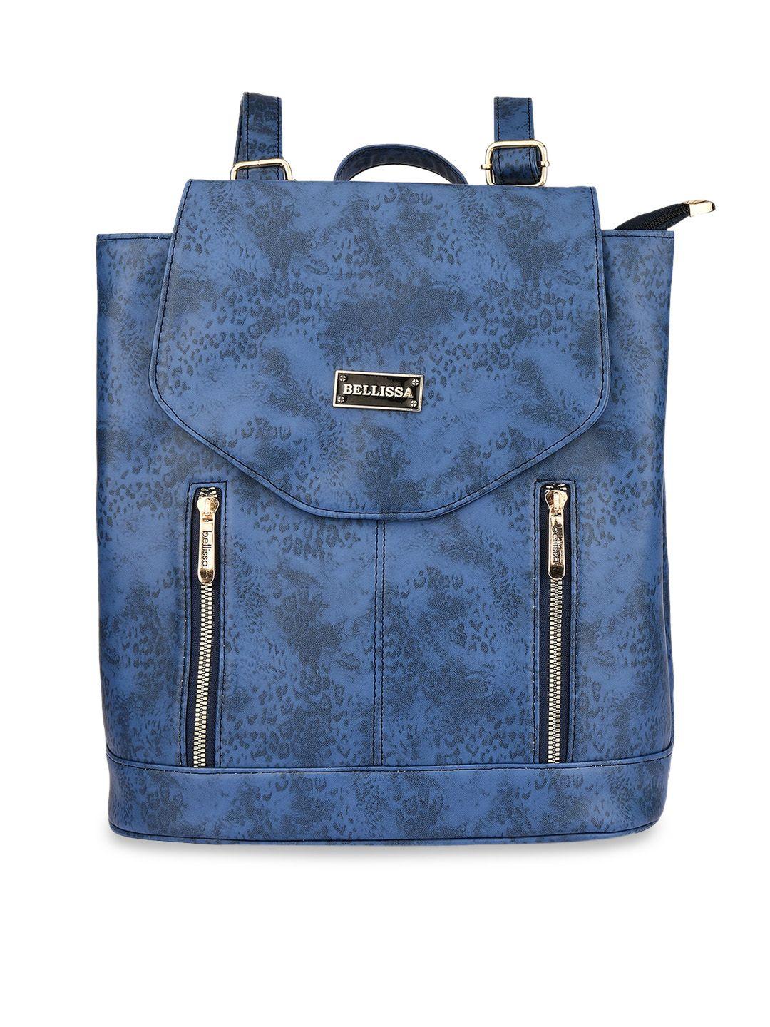 bellissa blue pu shopper sling bag with cut work