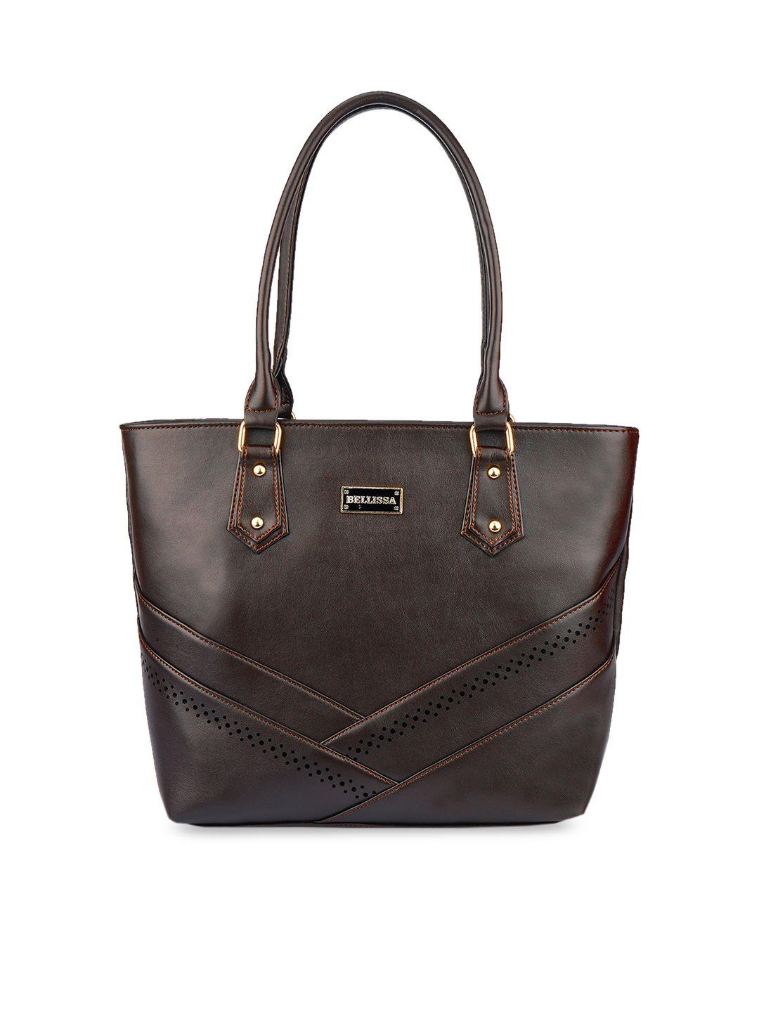 bellissa brown pu structured shoulder bag