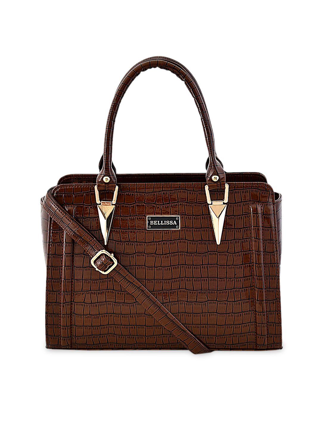 bellissa brown solid handheld bag