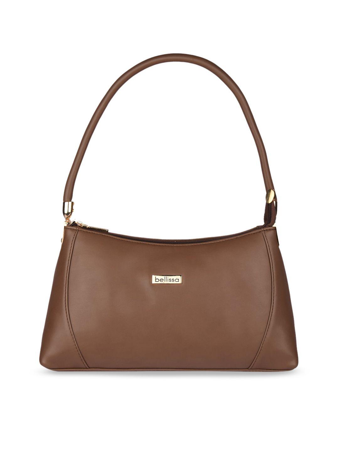 bellissa brown solid handheld bag