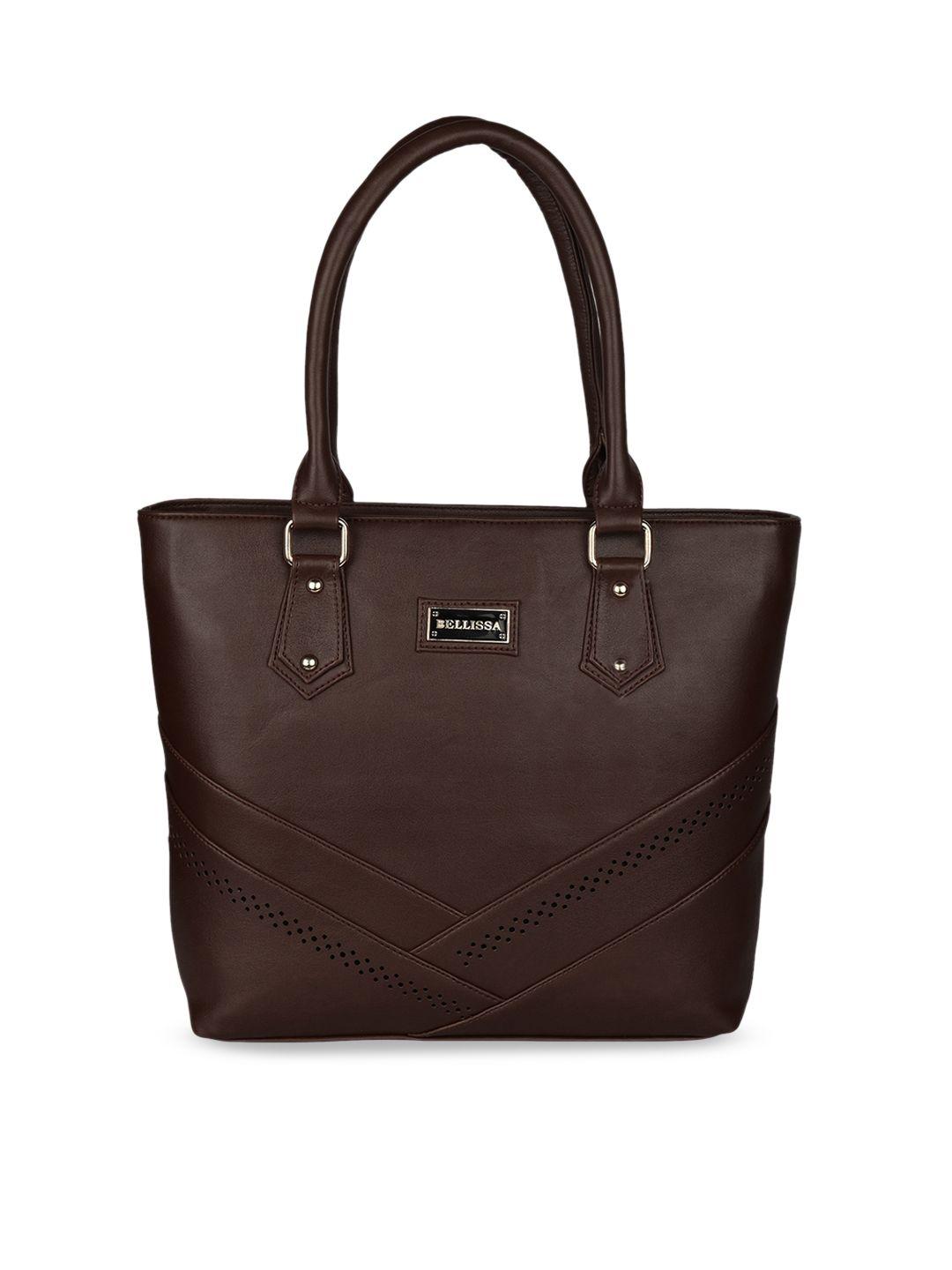 bellissa brown solid shoulder bag