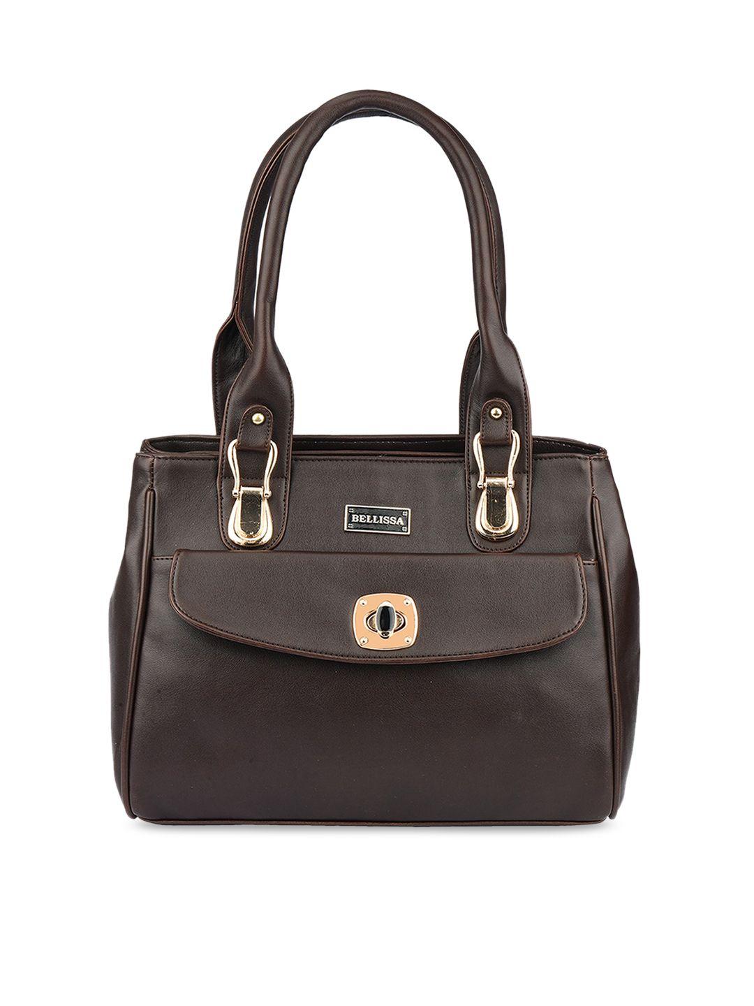 bellissa brown structured handheld bag