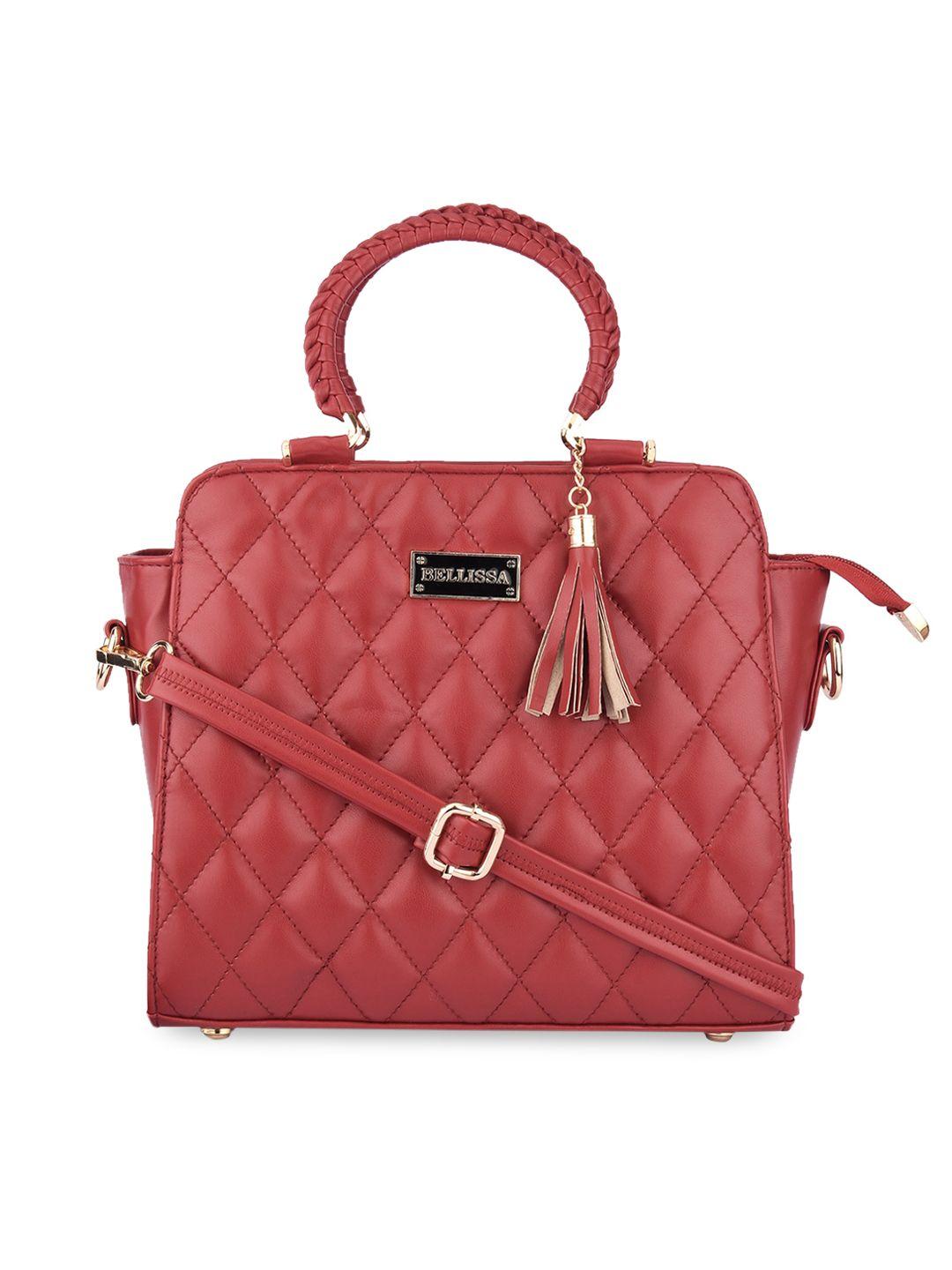 bellissa red self design handheld bag