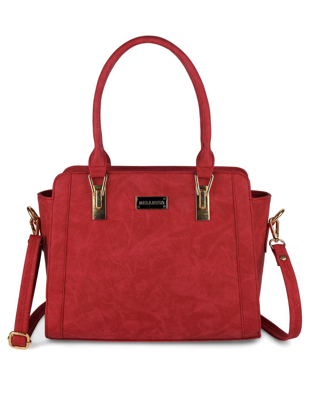 bellissa red structured handheld bag