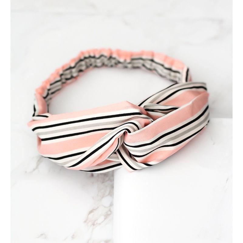 bellofox peach-coloured & grey striped hairband