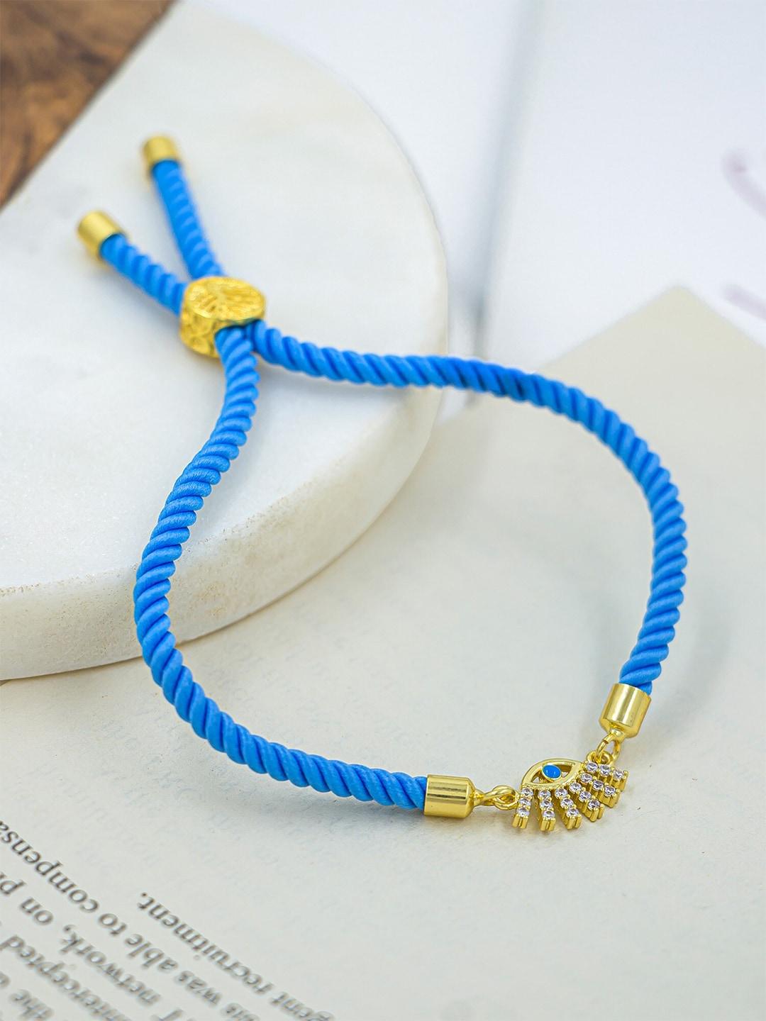 bellofox women blue & gold-toned cuff bracelet