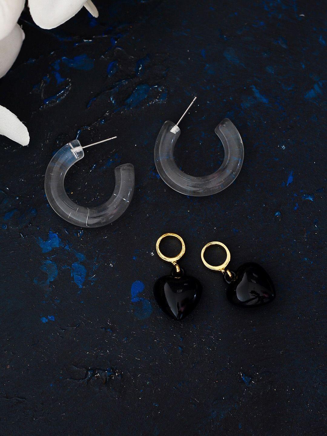 bellofox black & white half hoop earrings