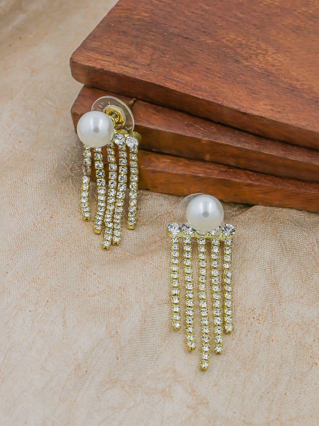 bellofox white contemporary studs earrings