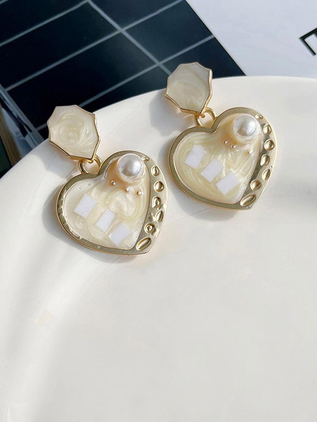 bellofox white contemporary studs earrings