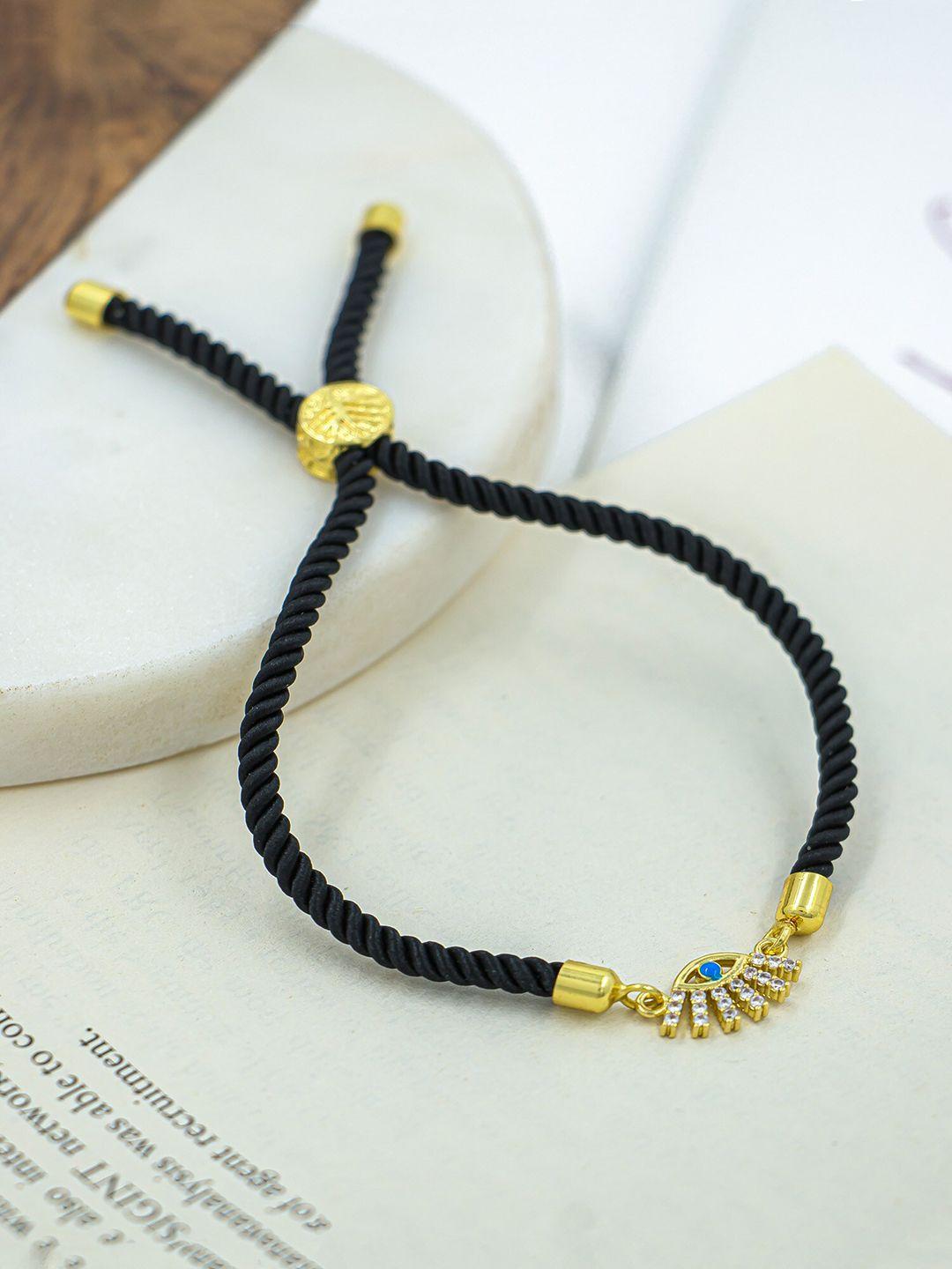 bellofox women black & gold-toned link bracelet