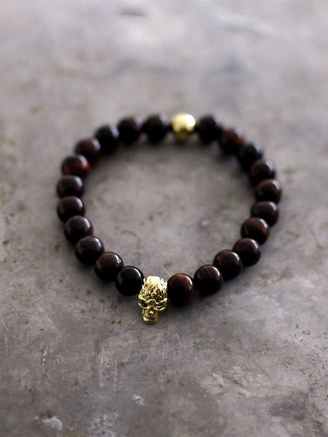 bellofox women gold-toned & black elasticated bracelet
