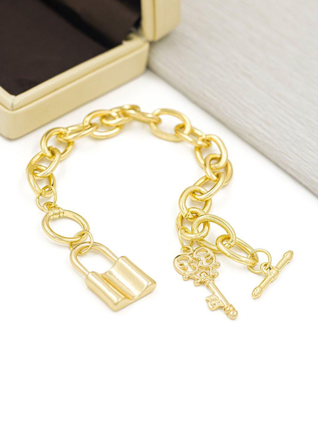 bellofox women gold-toned link interlock bracelet