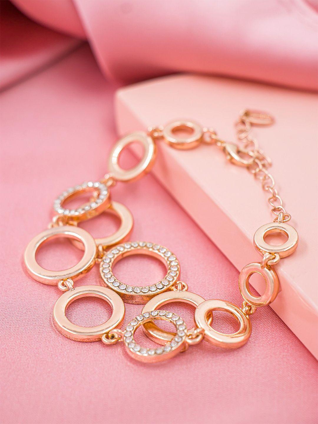 bellofox women rose gold gold-plated link bracelet