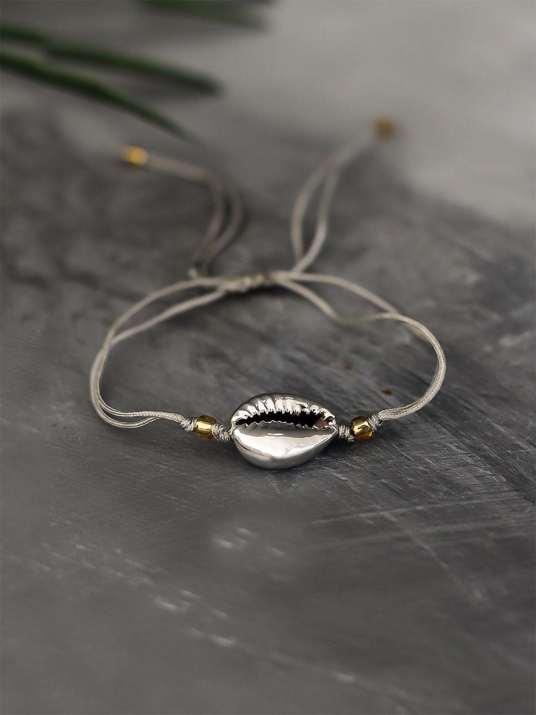 bellofox women silver-toned & gold-toned charm bracelet