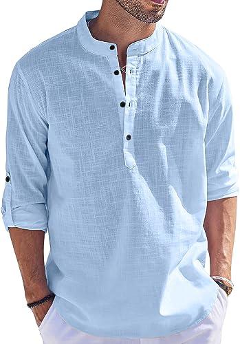 bellstone men solid cotton blend straight kurta shirt sky blue