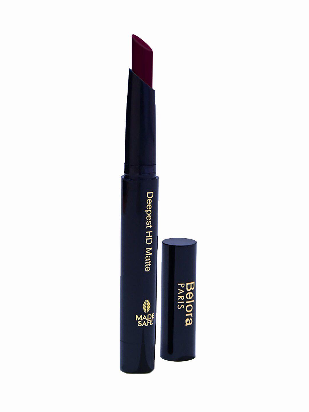 belora paris deepest hd matte sustainable lipstick with vitamin e & jojoba oil 1.2g - resting purple