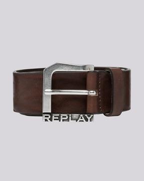 belt with logo buckle