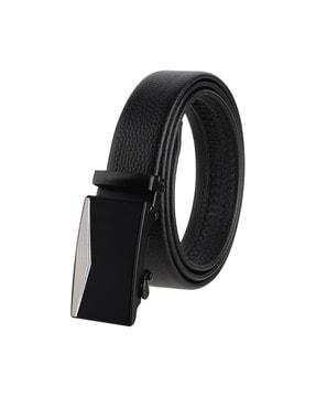 belt with auto lock buckle closure
