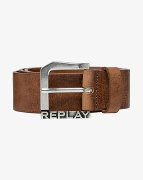 belt with logo buckle