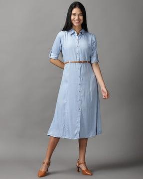 belted shirt dress