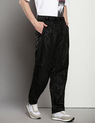 belted technical straight fit pants