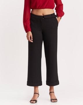 belted wide leg pants