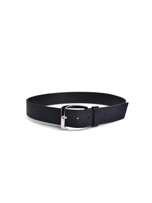 belwaba black casual leather belt for men