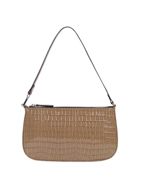 belwaba beige textured small shoulder bag