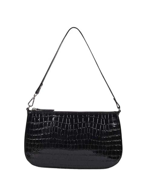 belwaba black textured small shoulder bag