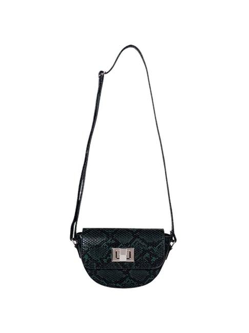 belwaba green textured small sling handbag