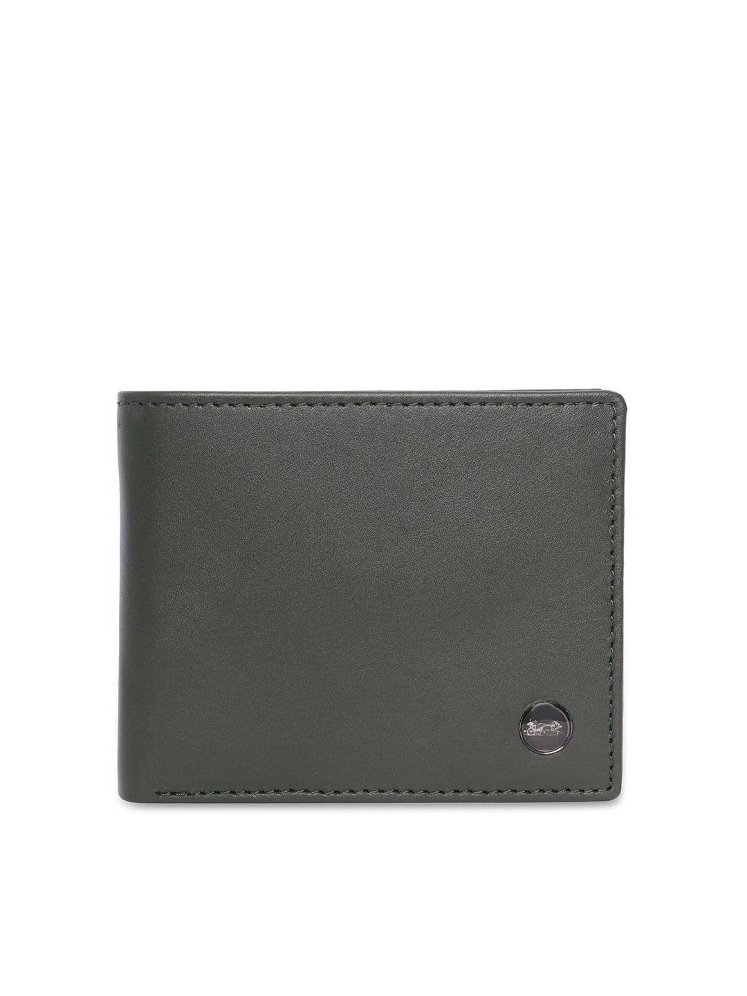 belwaba men olive green leather two fold wallet