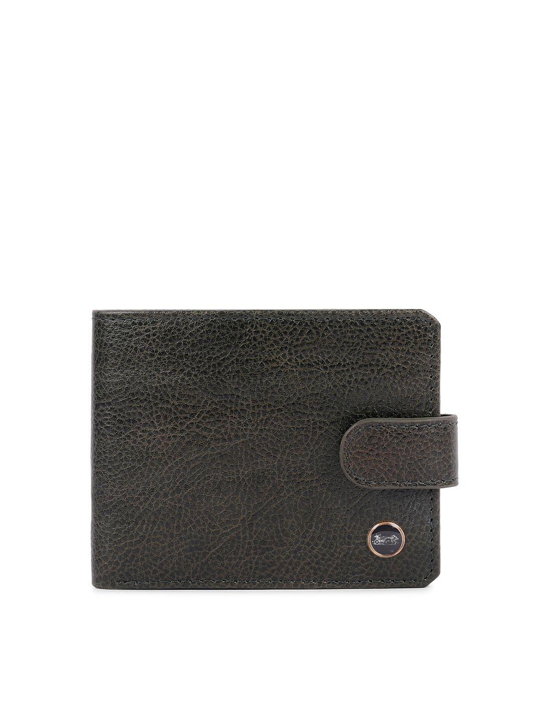 belwaba men olive green textured leather two fold wallet