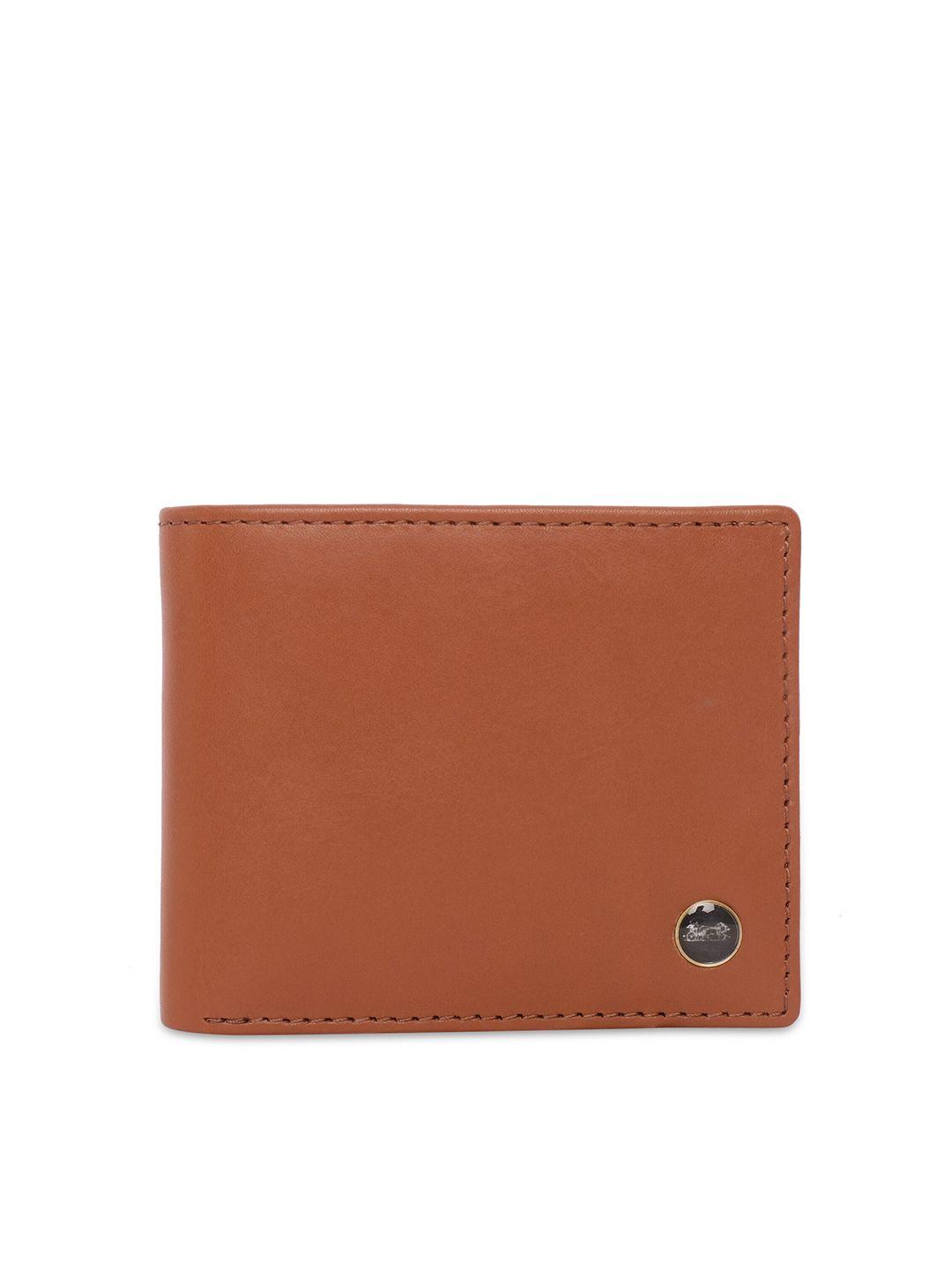 belwaba men tan leather two fold wallet