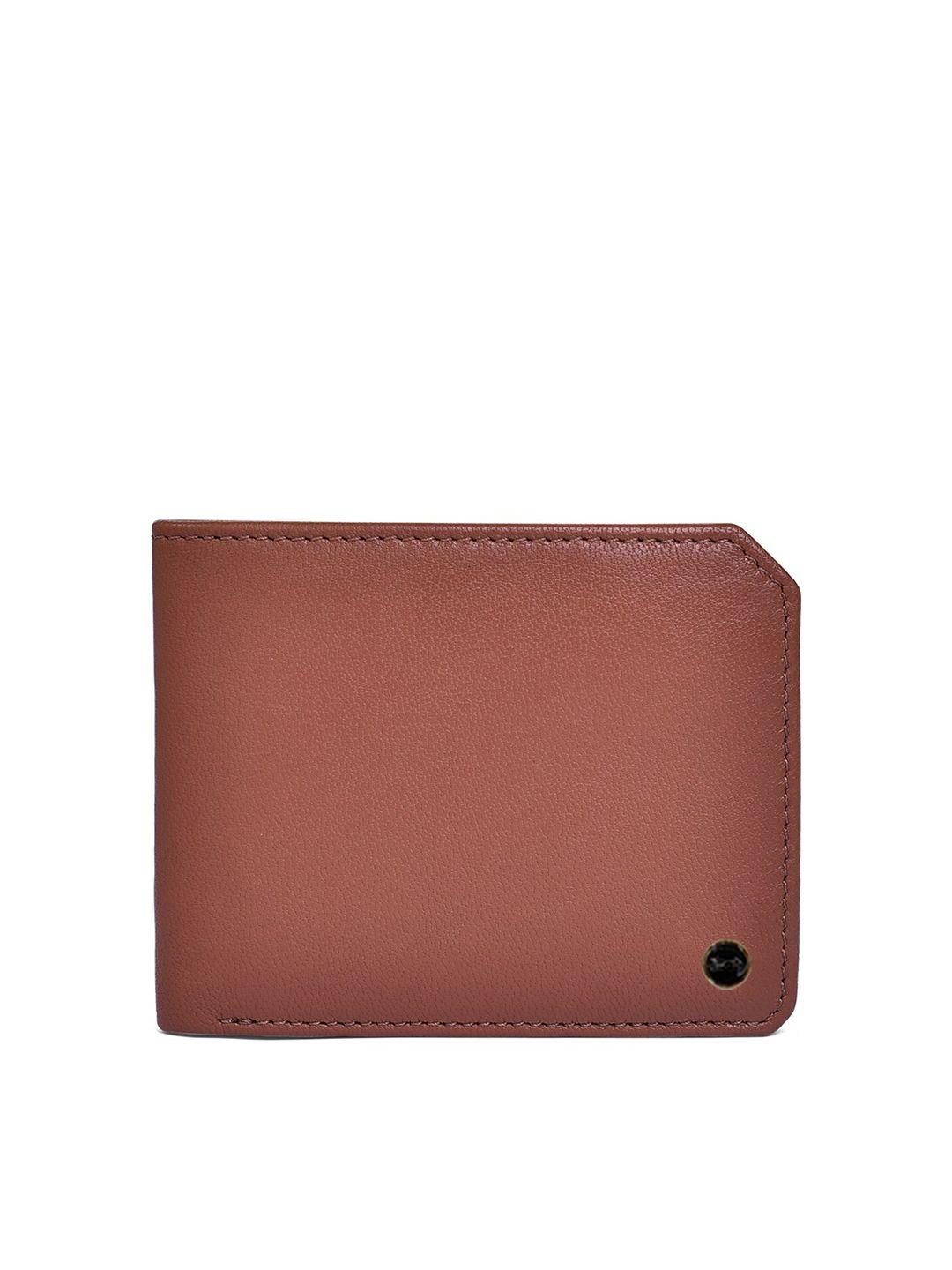 belwaba men tan solid leather two fold wallet