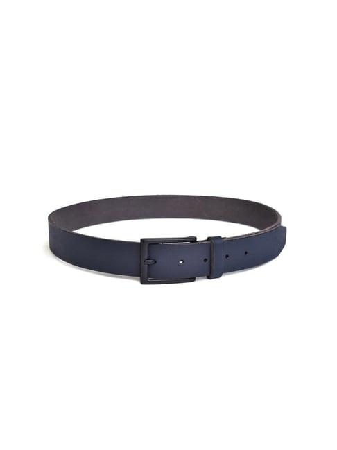 belwaba navy blue formal leather belt for men
