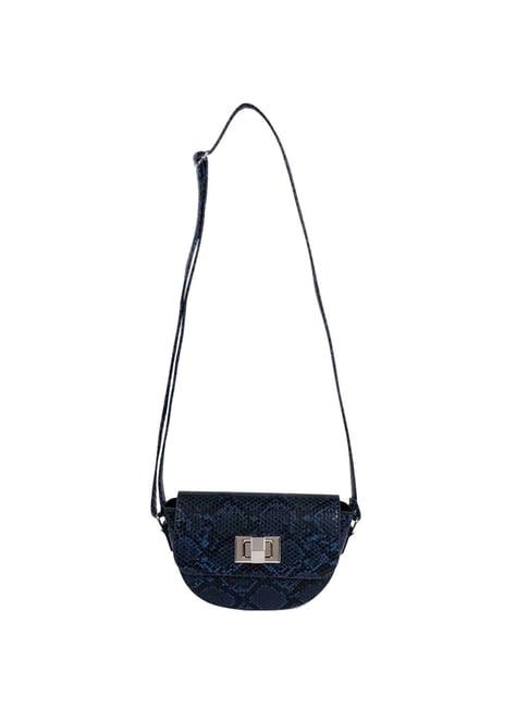 belwaba navy textured small sling handbag