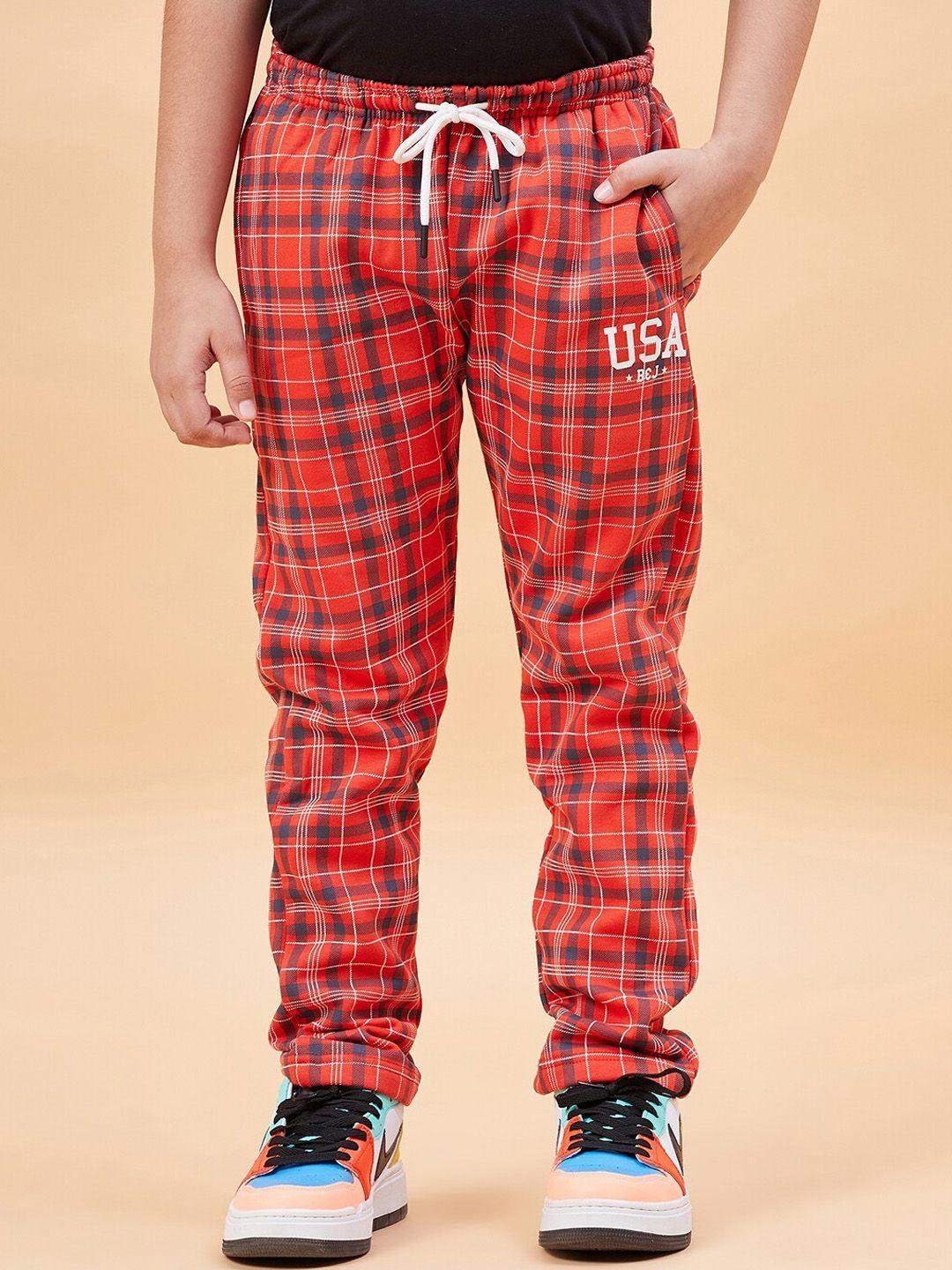 ben & joe kids checked antimicrobial track pants