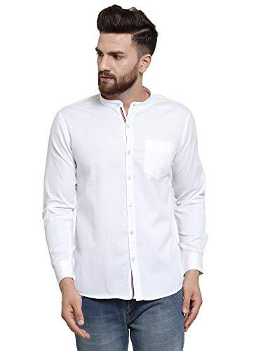 ben martin men's cotton solid casual shirt-(bm-chn-sht-white-38)