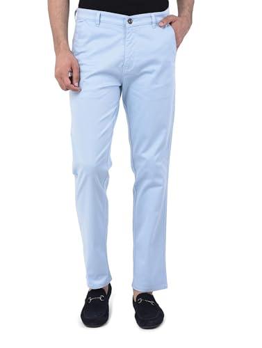 ben martin men's regular fit cotton casual sky blue trouser size 34