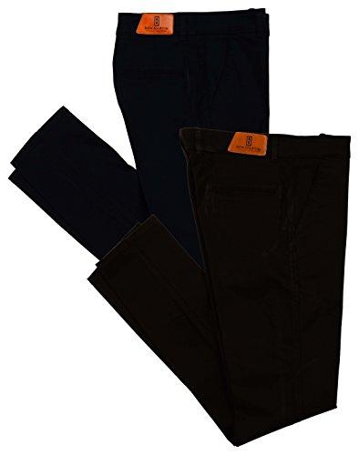 ben martin men's regular fit cotton trousers (cmb-trs-blue-trs-coffee-34_combo of 2)