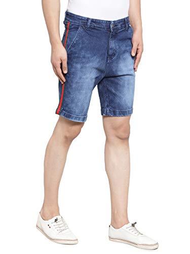 ben martin men's regular fit side stripe stretchable blue_rg denim shorts size 30