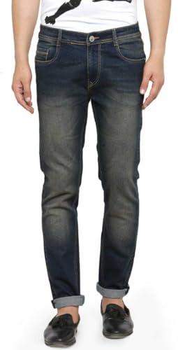 ben martin men's regular fit stretchable 38 size brown cotton denim jeans pant for men, jj3-2