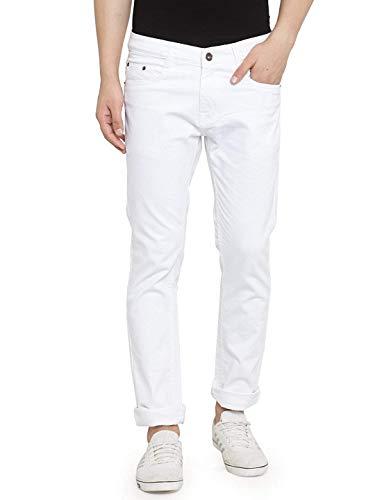 ben martin men's slim fit stretchable 34 size white cotton denim jeans pant for men, jj3-21