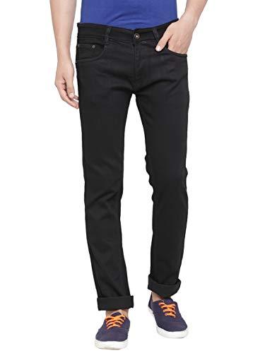 ben martin men's slim fit stylish stretchable 32 size black cotton denim jeans pant for men, jj3-5