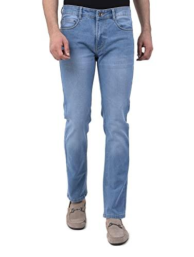 ben martin men's slim fit stylish stretchable 32 size light blue cotton denim jeans pant for men, jj3-3