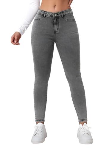 ben martin women's skinny fit stretchable denim cloudy grey jeans pant for women 32