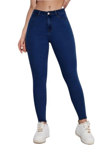 ben martin women's skinny fit stretchable denim dark blue jeans pant for women 38