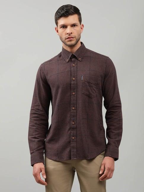 ben sherman coffee brown checks shirt