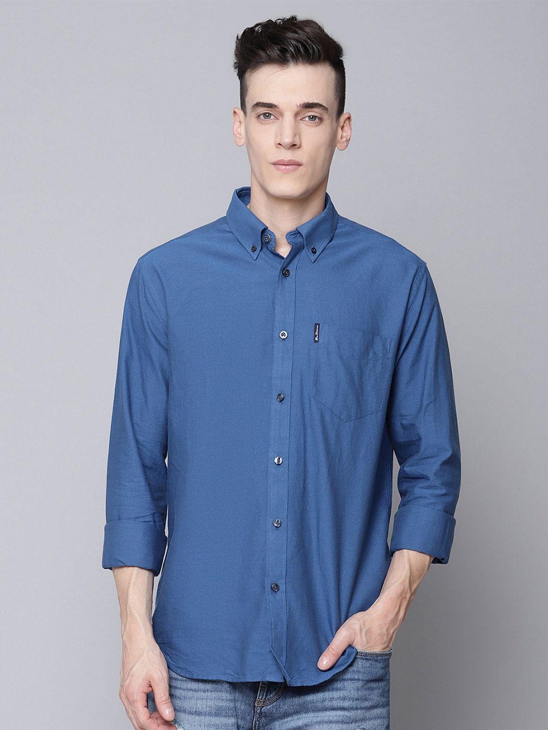 ben sherman men blue opaque casual shirt