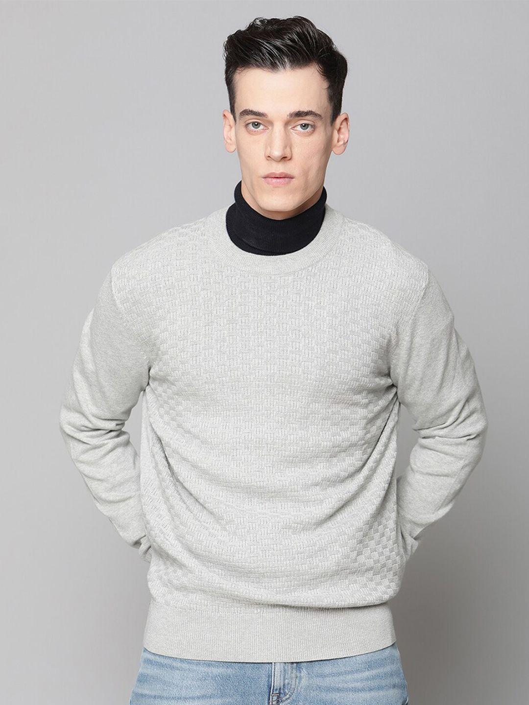 ben sherman men grey & black ribbed pullover